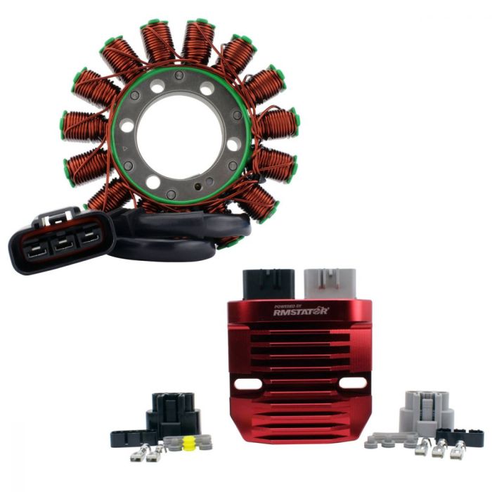 RMSTATOR KIT STATOR + RED MACHINED LITH BATTERY COMP REG J'S